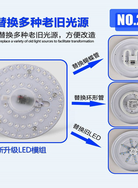 LED吸顶灯灯芯圆灯盘光源灯板替换灯管12W18W2N4W36W40W暖光黄光