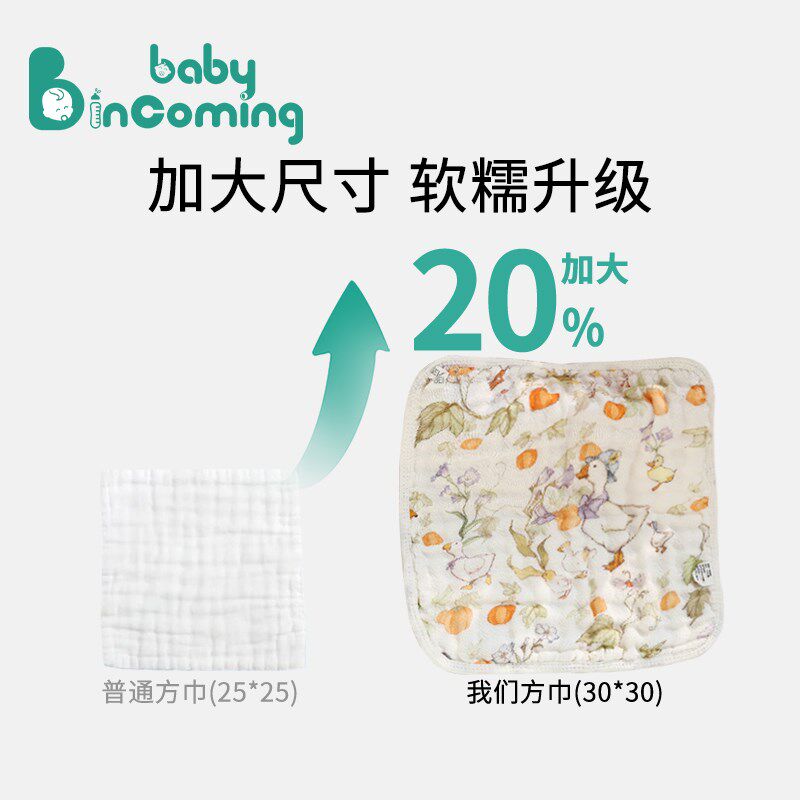 婴儿小方巾纱布a类纯棉宝宝新生超软儿童洗脸洗漱U长方形儿童毛巾
