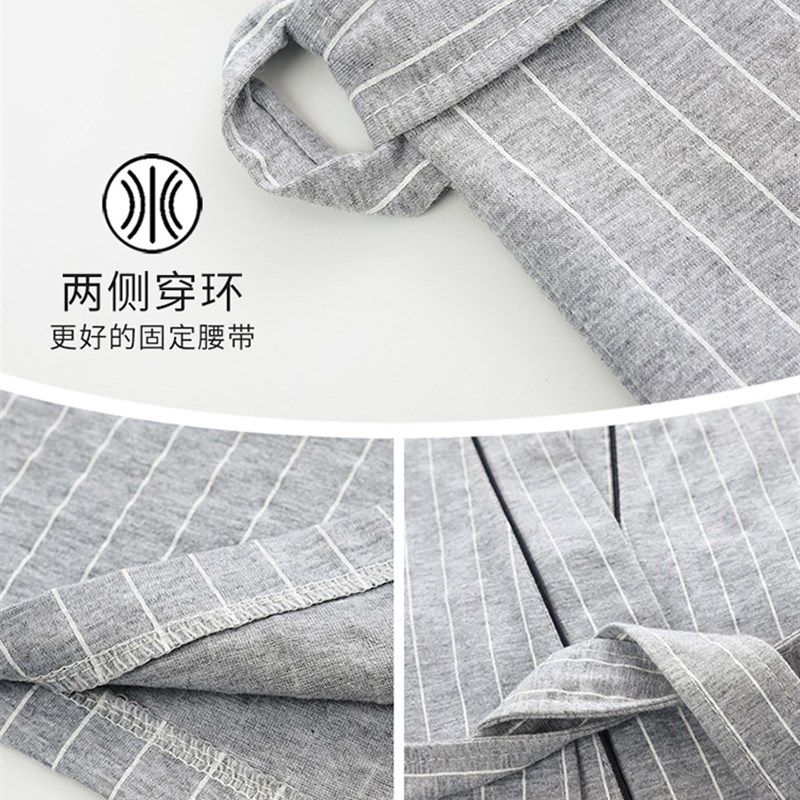 睡袍男士夏季纯棉短袖浴衣和服薄款连体睡衣男P式夏天全棉浴袍大