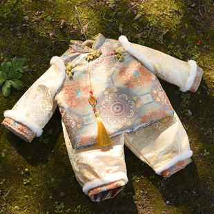 汉服冬装套装婴幼儿童拜年服新年宝宝F周岁礼服男童喜庆过年服唐