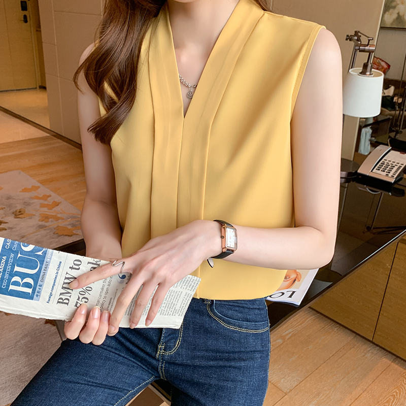 播音主持人西装内搭女配q西服的衬衫内衬打底背心正装艺考上镜衬