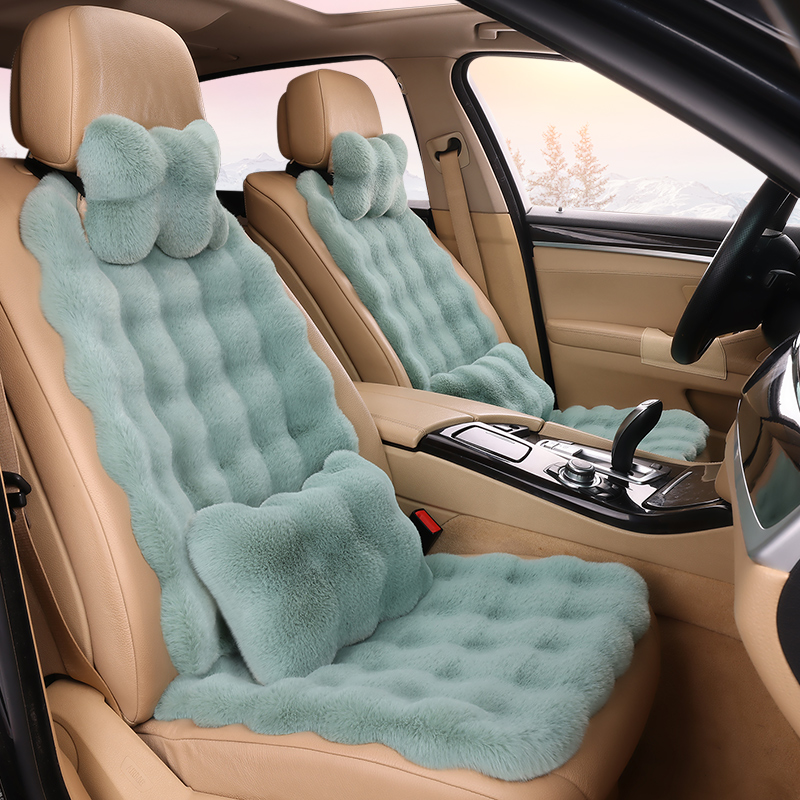冬季汽车毛绒坐垫靠背车载腰靠头枕颈枕靠垫腰垫腰U枕护腰男生女