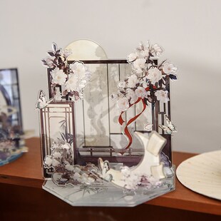 古风DIcY多插亚克力立牌摆件国风谷美吧唧徽章胸针展示台伴手礼物