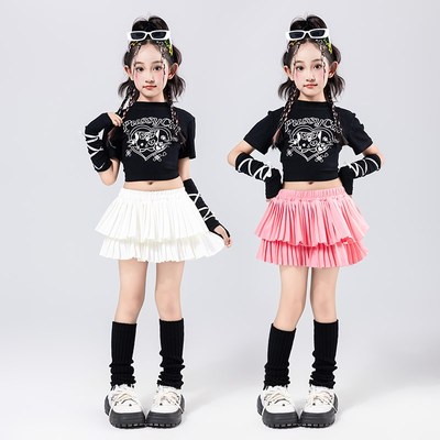 爵士舞服装女童潮酷时髦女孩jazBz套装儿童走秀潮服模特少儿演出