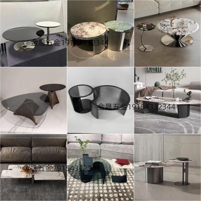 不锈钢铁艺大理石岩板餐桌腿支架茶几底座支架脚架定制边几支架