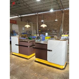 公司前台接待台吧台大理石异形服务台烤漆收银台柜台简约现代定制