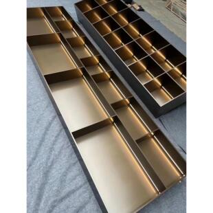 定制不锈钢展示柜金属装饰柜整墙书柜书架背景墙开放格展厅钢板柜