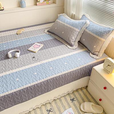 四季通用纯棉榻榻米床盖专用床单公主风一面裙边大炕单防滑炕铺盖