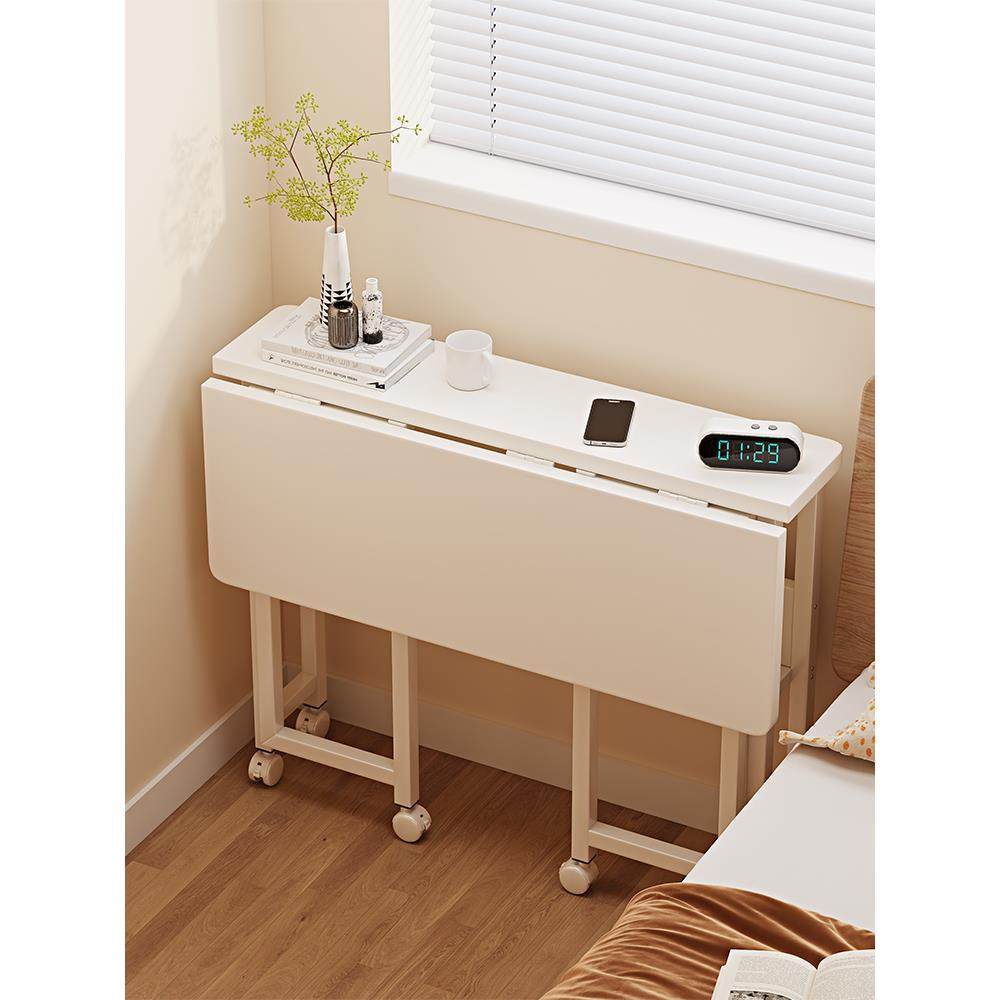 折叠桌矩形桌工作台简单的出租房子女孩卧室白色桌子可移动床头柜,住宅家具,床边桌,淘宝优惠券,粉丝福利购,淘宝优惠卷