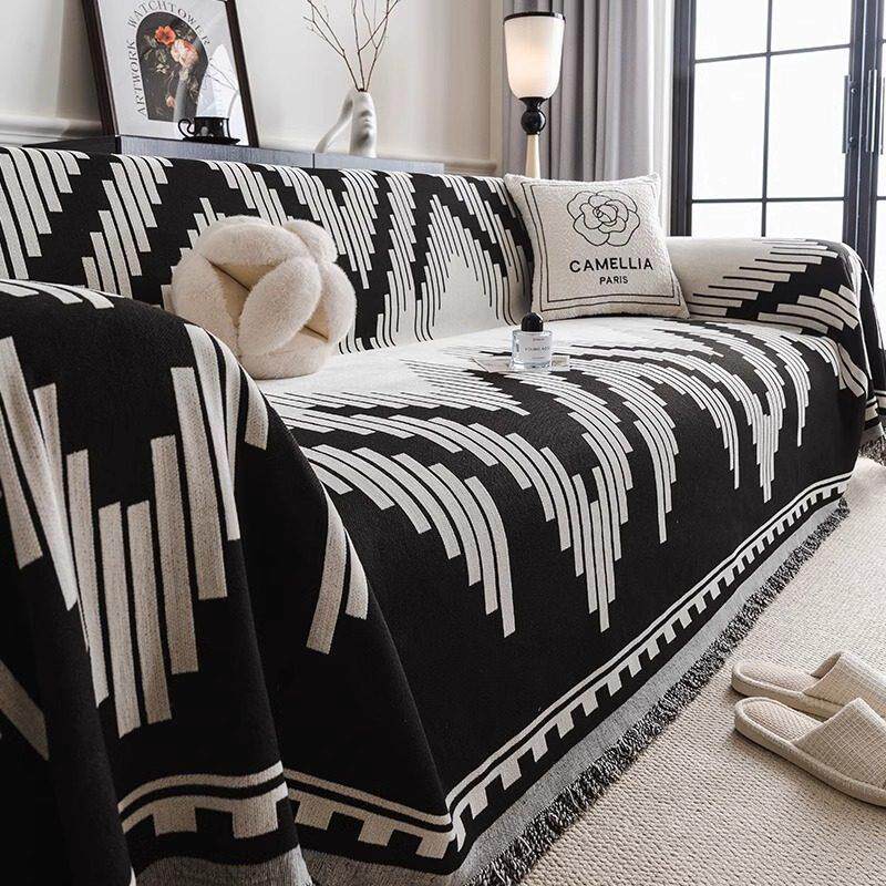 皮沙发专用沙发盖布巾2024新款防滑颗粒沙发套罩雪尼尔沙发垫盖毯