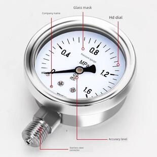 304全不锈钢压力表Y60Bf防腐防锈压力表Y100Bf水压力表空气压力表