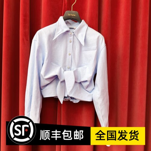 Le fame拉飞姆国内专柜代购 25 秋免耳朵打结上衣 LF25Q21SB308