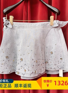 LeFame拉飞姆专柜正品2025夏兔耳朵牛仔半裙 LF25X41NS008