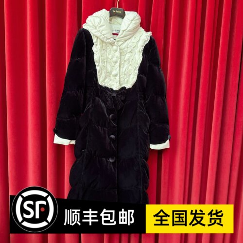 Le fame拉飞姆国内专柜代购 25 冬裱花丝绒羽绒服 LF25D41DC156