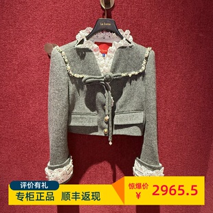 全现货LE FAME 拉飞姆新23秋女人字短款外套LF23Q31C06B280J