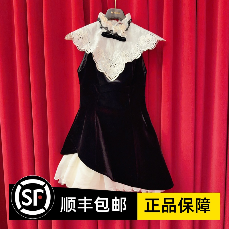 Le fame拉飞姆国内专柜代购 26 春宫廷风丝绒连衣裙 LF26C0150183