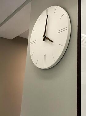 原来的客厅挂钟时尚无声钟白色无打孔石英钟斯堪的纳维亚时钟墙装