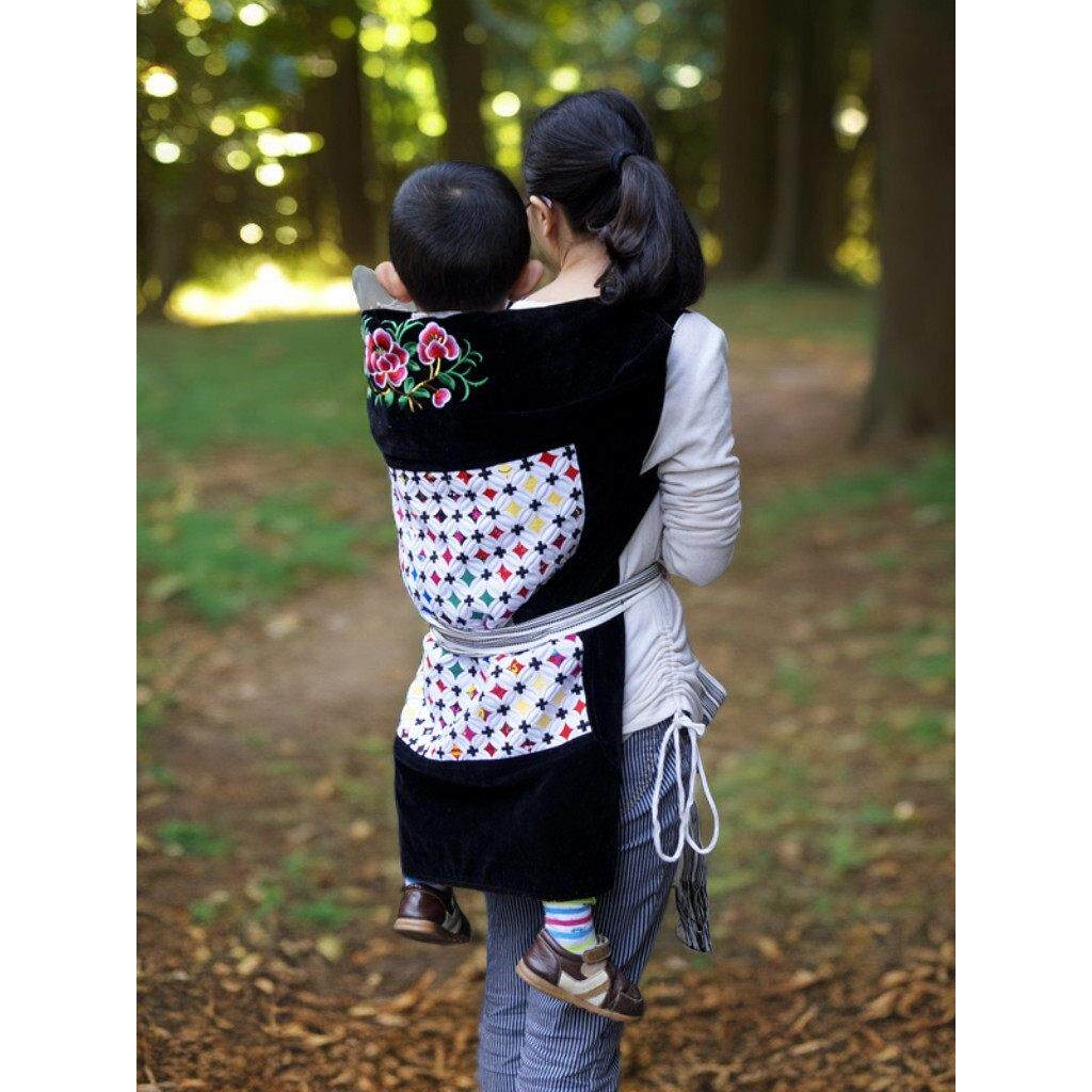 云南小孩背带婴儿四川老式宝宝背巾简易背布背扇背娃广东背娃裹背