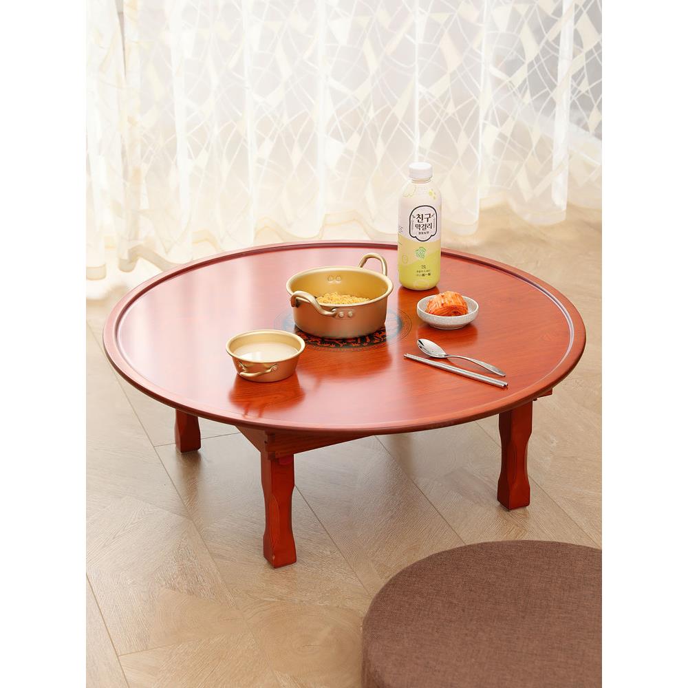 韩国折叠康桌延边木制餐桌榻榻米康桌韩国小桌圆桌韩国小桌