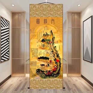 白云观高清黄帝内景图内经图修真图火候图挂画道家养生心性图卷轴