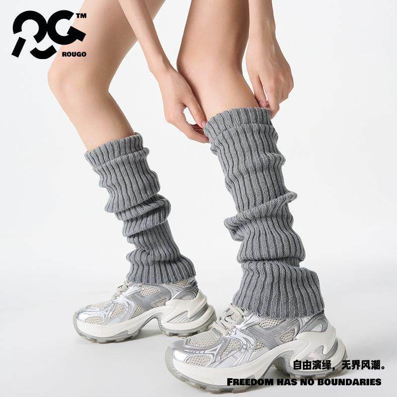 Rougo50cm灰色针织袜套秋冬白色中筒腿套保暖堆堆袜女毛绒春秋款,女士内衣/男士内衣/家居服,中筒袜,淘宝优惠券,粉丝福利购,淘宝优惠卷