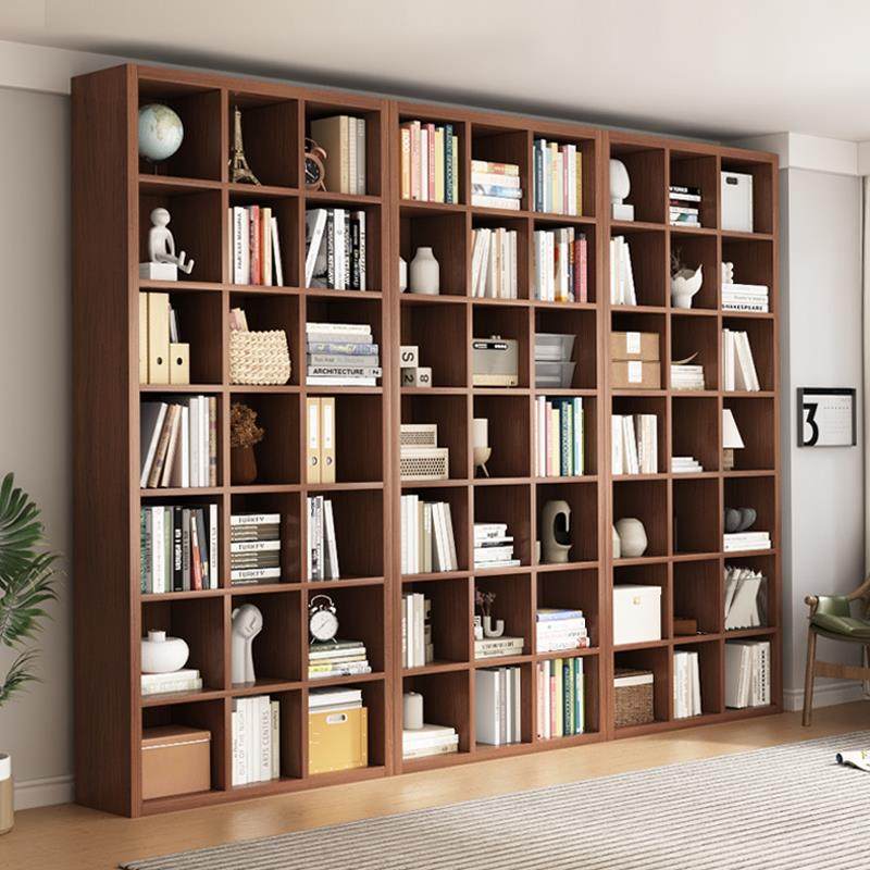 格子书柜一体整墙高2米1整板无拼接实木色柜体书架落地置物架靠墙,住宅家具,书架,淘宝优惠券,粉丝福利购,淘宝优惠卷