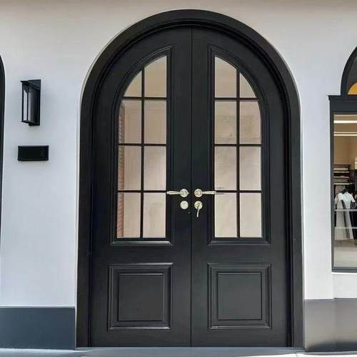 铁艺覆古法式拱形玻璃门化妆室开 门厕所卧室阳台定制厨房门平开