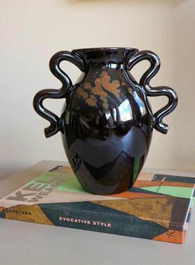 Verso vase花瓶北欧摆件经典花瓶双耳花瓶陶瓷釉面