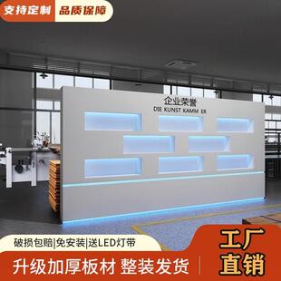 定制展厅展示台异形烤漆展台展柜科技馆陈列柜创意圆形发光台中岛