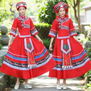 56个民族少数民族苗族舞蹈演出服装女壮族三月三彝族瑶族表演服饰