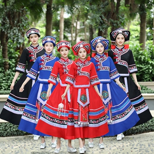 广西壮族三月三少数民族服装成人女彝族瑶族表演服苗族舞蹈演出服