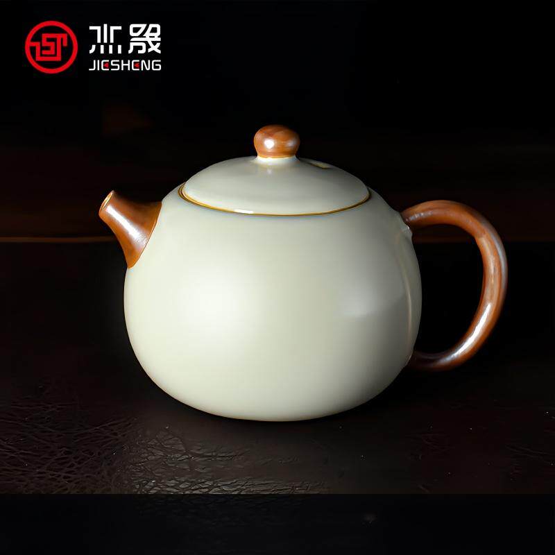 杰晟汝窑西施壶泡茶壶茶杯轻奢高档陶瓷功夫茶具套装单壶家用中式图片