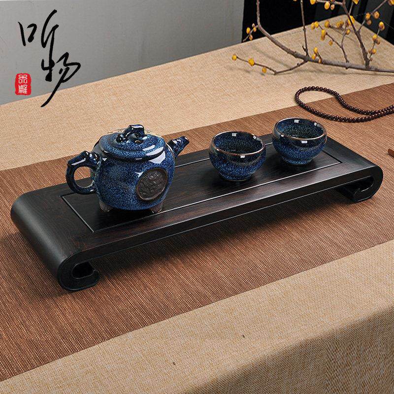 红木雕刻工艺品乌木装饰品茶具底座支架长方形奇石花盆佛像底座