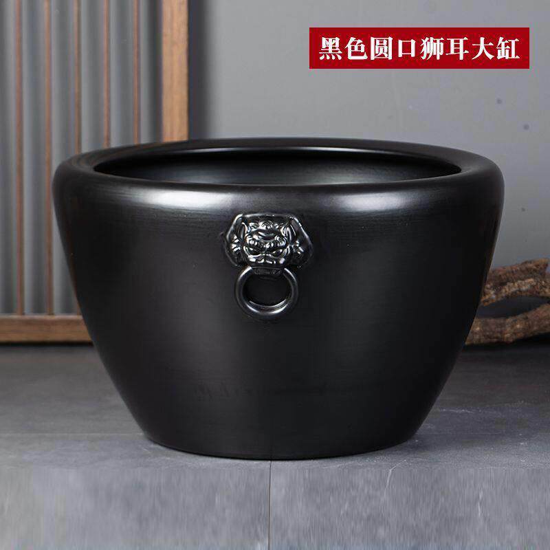 景德镇陶瓷鱼缸特大号复古庭院老式大水缸睡莲荷花缸古法养金鱼缸