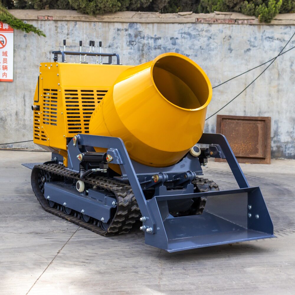 小型半自动履带汽油混凝土搅拌车