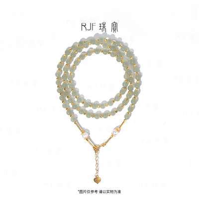 RJF春风月和田玉珍珠锁骨链项链