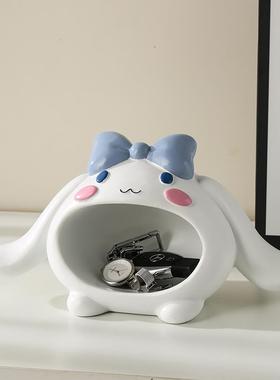 玄关门口钥匙收纳摆件创意首饰杂物整理储物盒网红卡通玉桂狗可爱