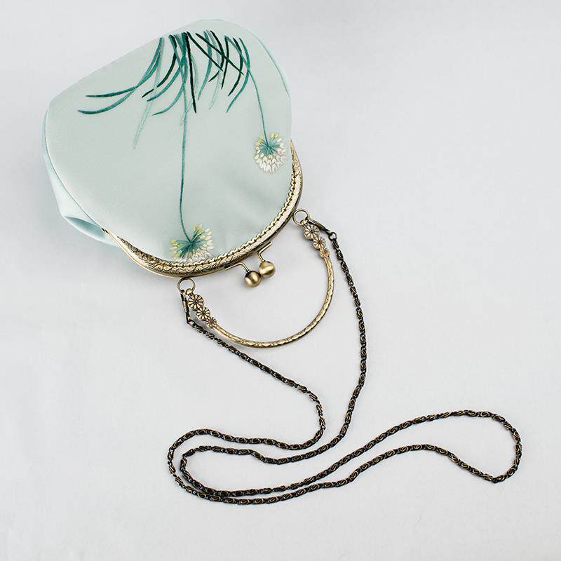 手工苏绣女士包袋手提包斜跨刺绣汉服包旗袍宴会民族风礼品口金包