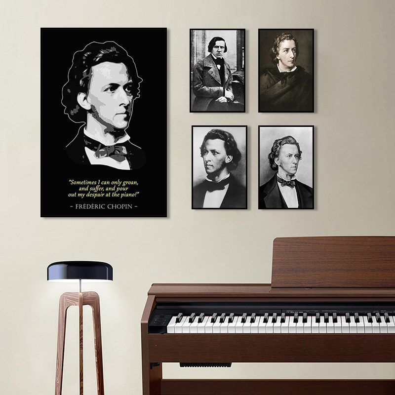 伟大音乐家肖像挂画客厅卧室钢琴房贝多芬装饰画古典交响乐壁画