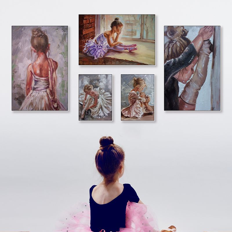 芭蕾舞装饰画儿童舞蹈兴趣培训班练功房挂画艺术励志女孩卧室壁画