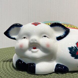 招财小花猪存钱摆件客厅玄关电视柜摆设儿童房可爱猪猪装饰工艺