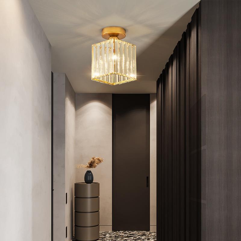 北欧走廊灯吸顶灯简约高档创意玄关衣帽间灯后现代水晶阳台过道灯