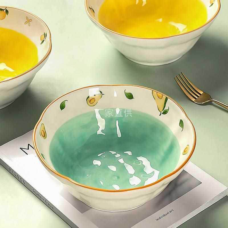 墨色高颜值汤碗少女心面碗陶瓷拉面碗家用单个吃面大碗斗笠面条碗