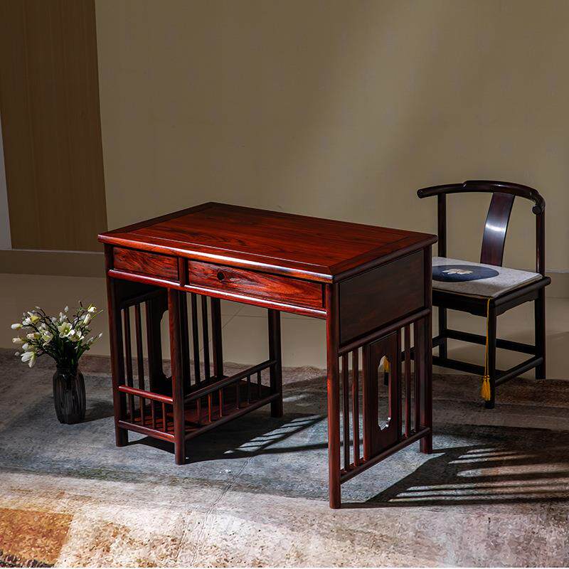 国标红木家具台式电脑桌黑酸枝木书桌实木写字台现代中式书画桌