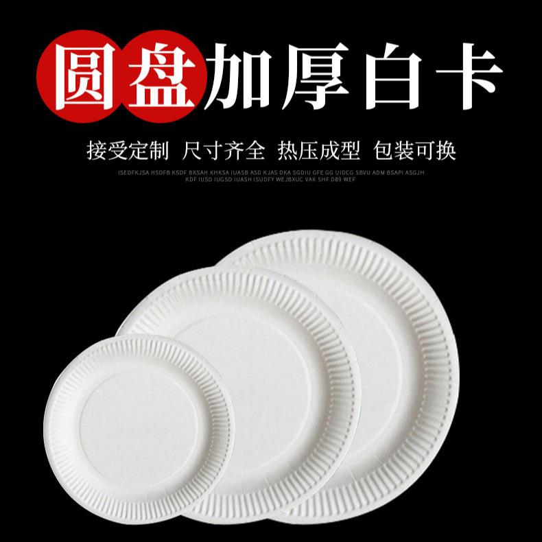 5-10寸生日蛋糕白色一次性纸盘子 儿童DIY手工美术画画纸盘整箱价