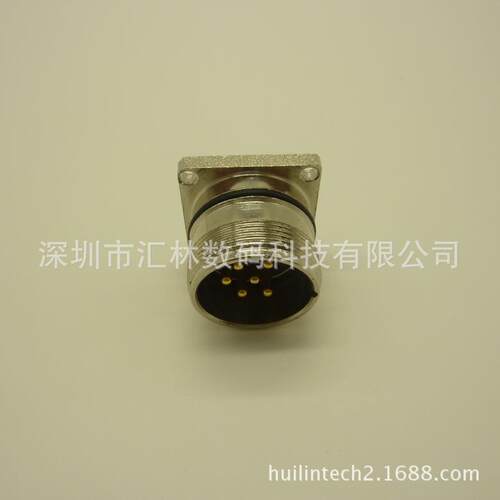 西赛姆伺服电机连接器M23-6P方型法兰盘防水公插座接头