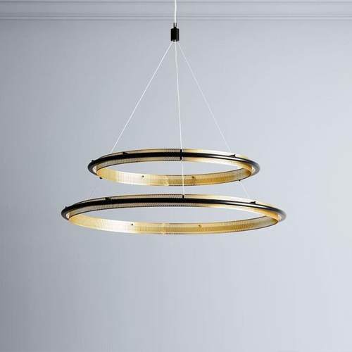 后现代简约客厅灯极简别墅led铝材网吊灯大气艺术圆圈餐厅卧室灯