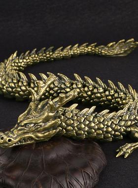 黄铜可活动龙爆款热销 3 D活体神龙摆件古董古玩生肖龙工艺品收藏