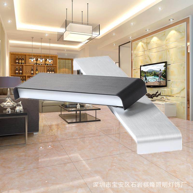 创意个性壁灯现代简约长方形客厅书房壁灯具北欧艺铝材术床头灯