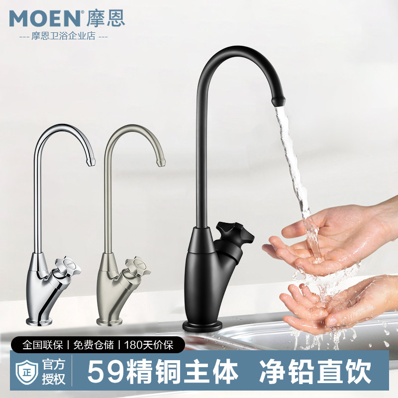 摩恩细水嘴可旋转水槽净水龙头净铅直饮水单孔单冷厨房龙头60001